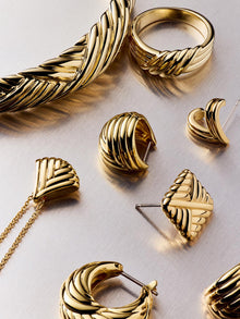 Tymie Hoop Earrings | 14K Gold on Brass