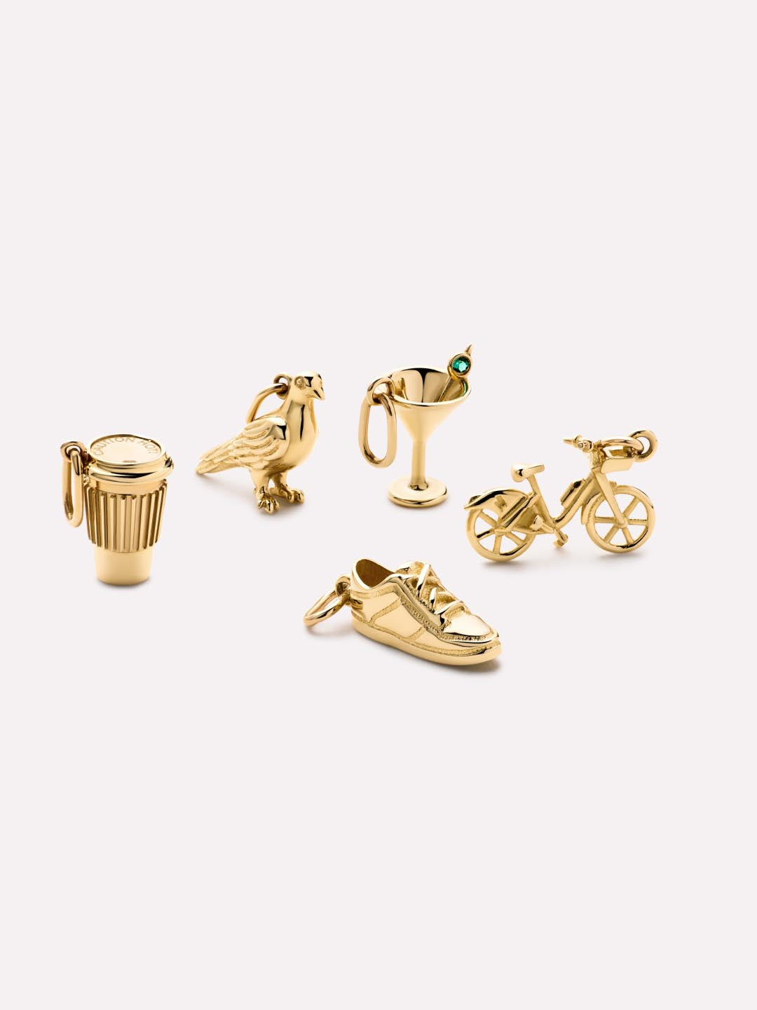 Emerald Martini Charm | 10K Solid Gold | Emerald
