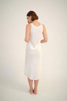Silk Embroidered Slip | Creme
