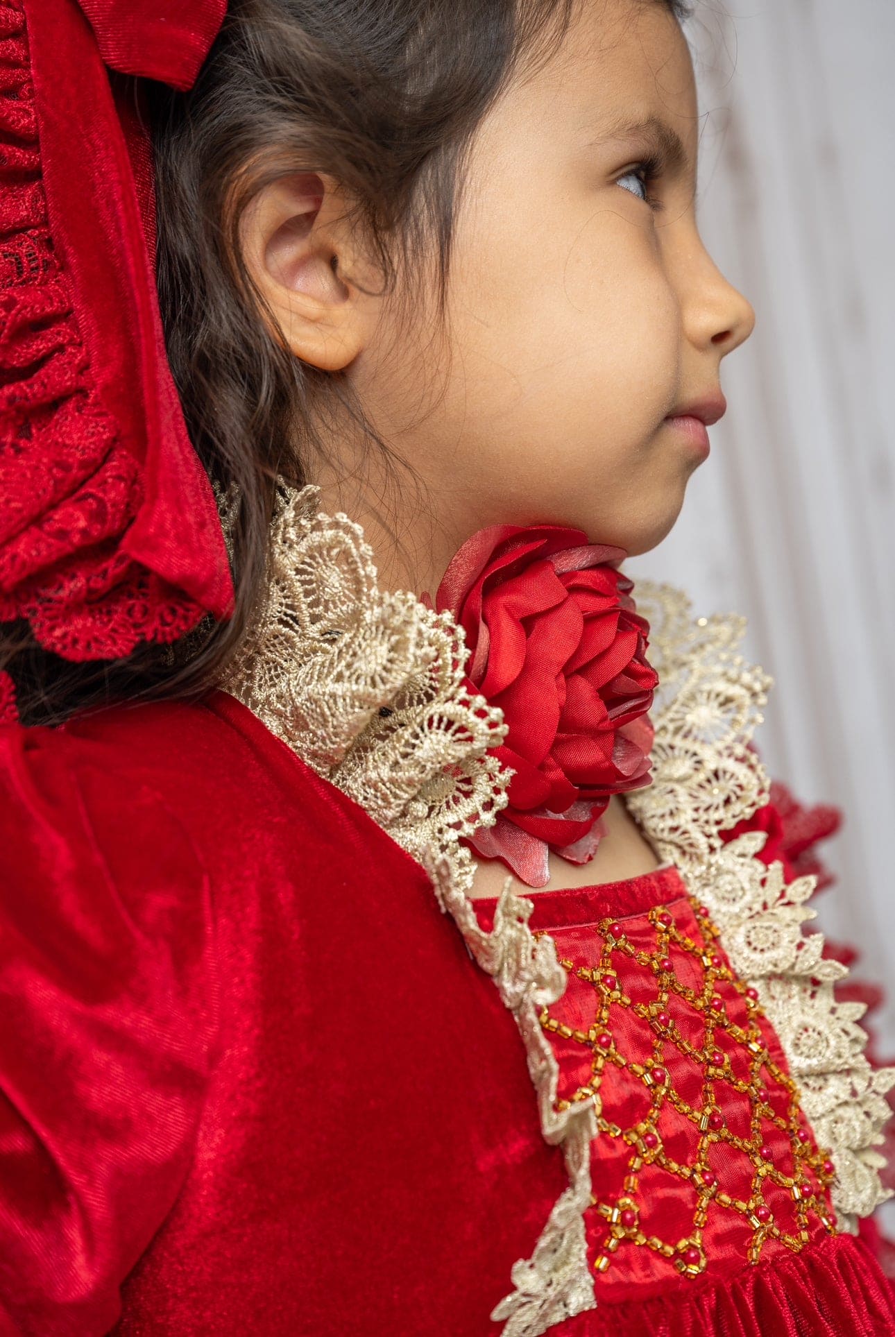 Victoria Flower Neck Tie | Red