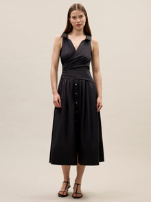 Isla Poplin Dress | Black