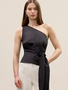Isla Poplin Top | Black