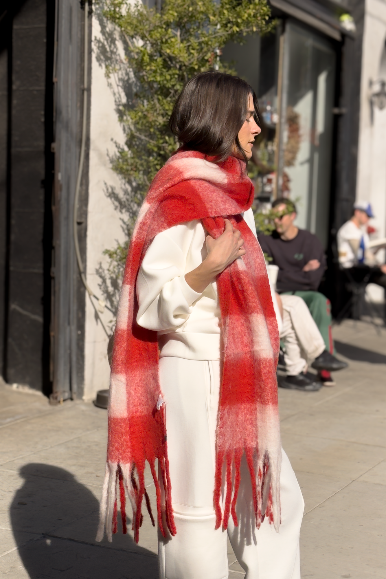 Leah Oversized Blanket Scarf | Red