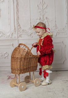 Baby Girls | Victoria Velvet Romper | Red