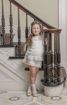 Baby Girls | Emma Cotton and Lace Top and Shorts Set | White