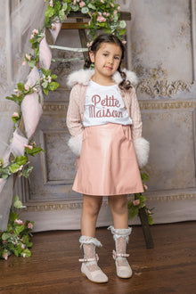 Baby Girls | Petite Maison Logo Pima Cotton T-Shirt | Pink