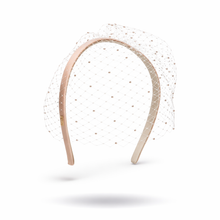 Halsey Satin Birdcage Veil Headband | Blush