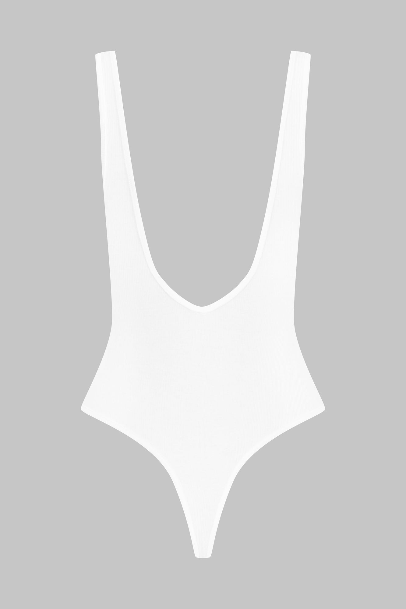 Thong Body V Neck - La Femme Amazone | White