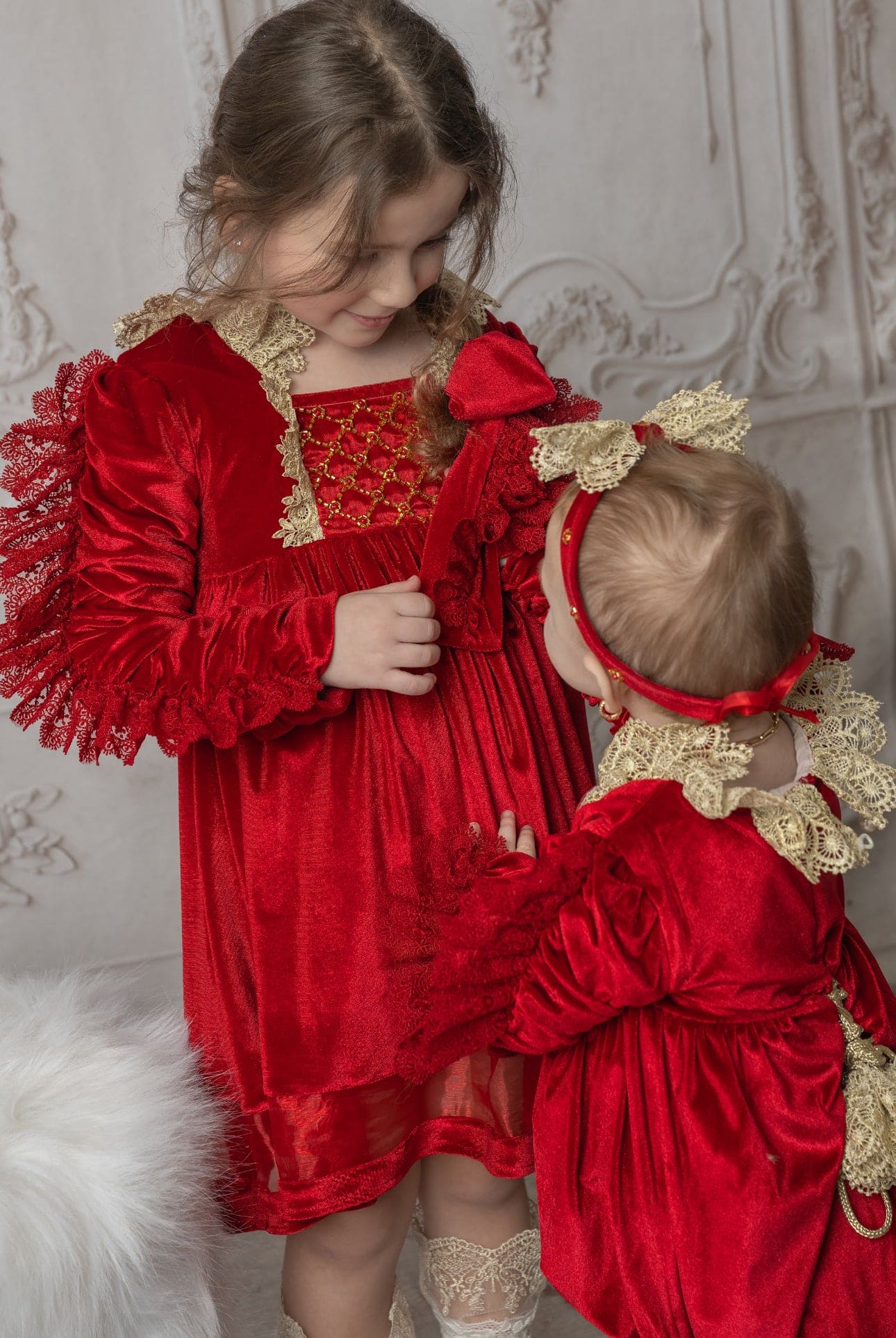 Baby Girls | Victoria Velvet Dress | Red