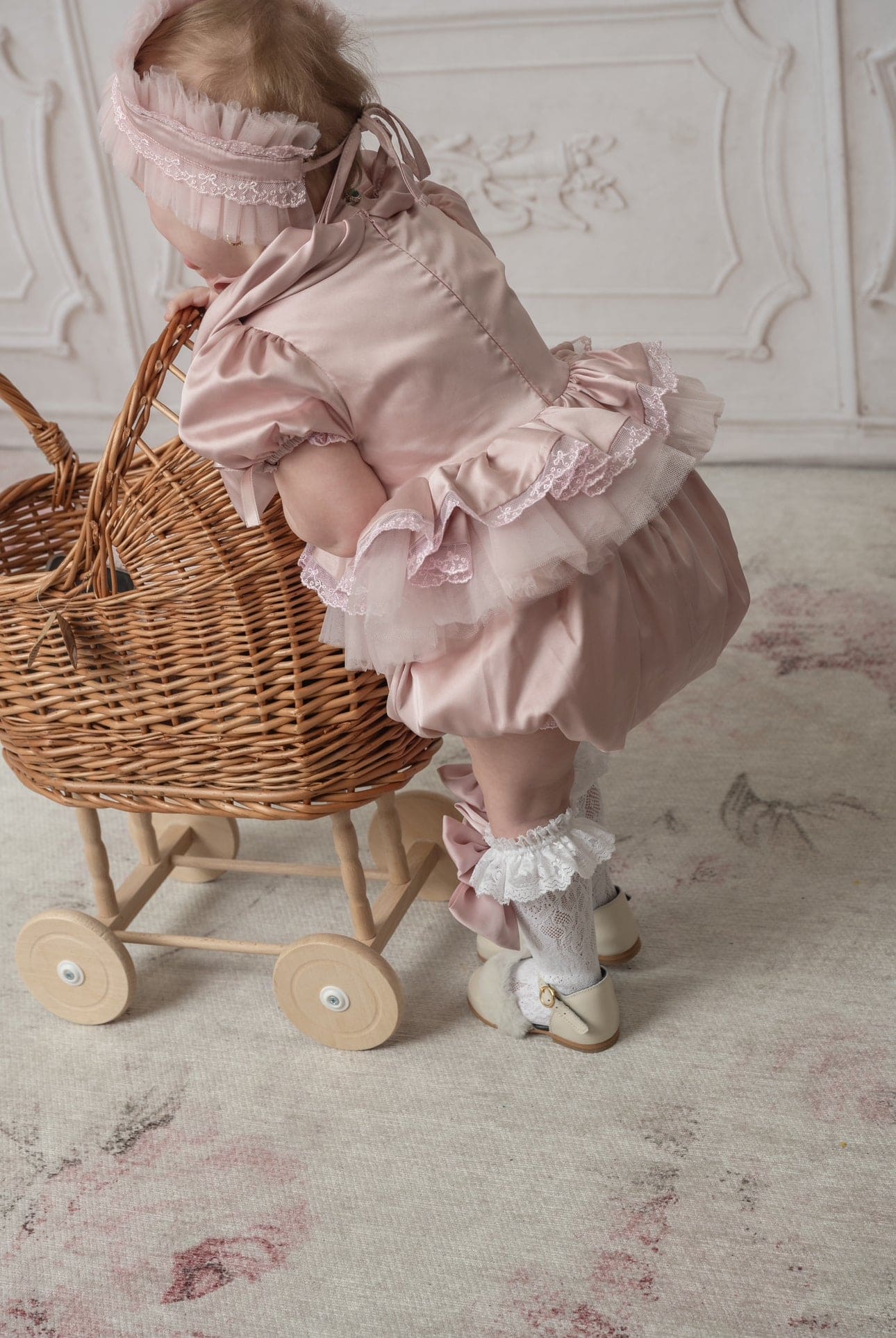 Baby Girls | Satin Ballerina Romper | Pink
