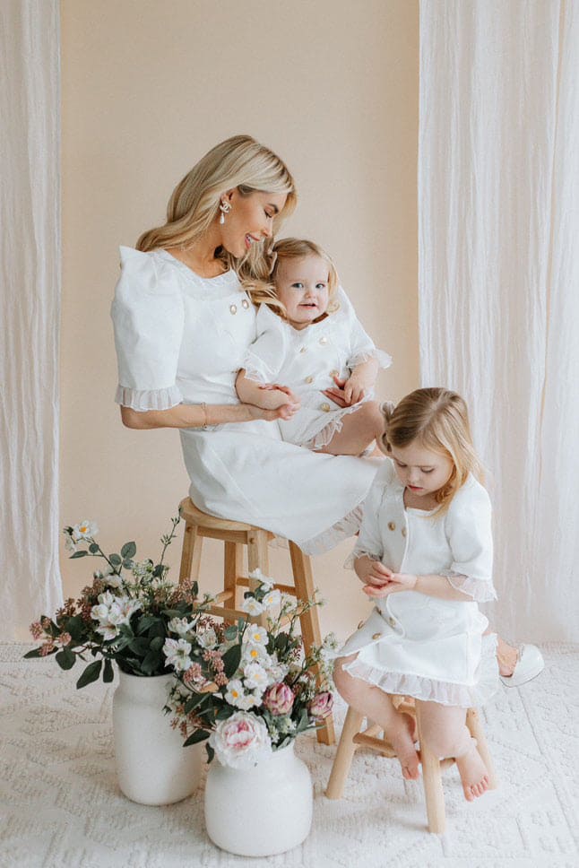 Women | Tuxedo Mom Dress | White