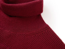 Turtleneck Knit Top | Wine Red