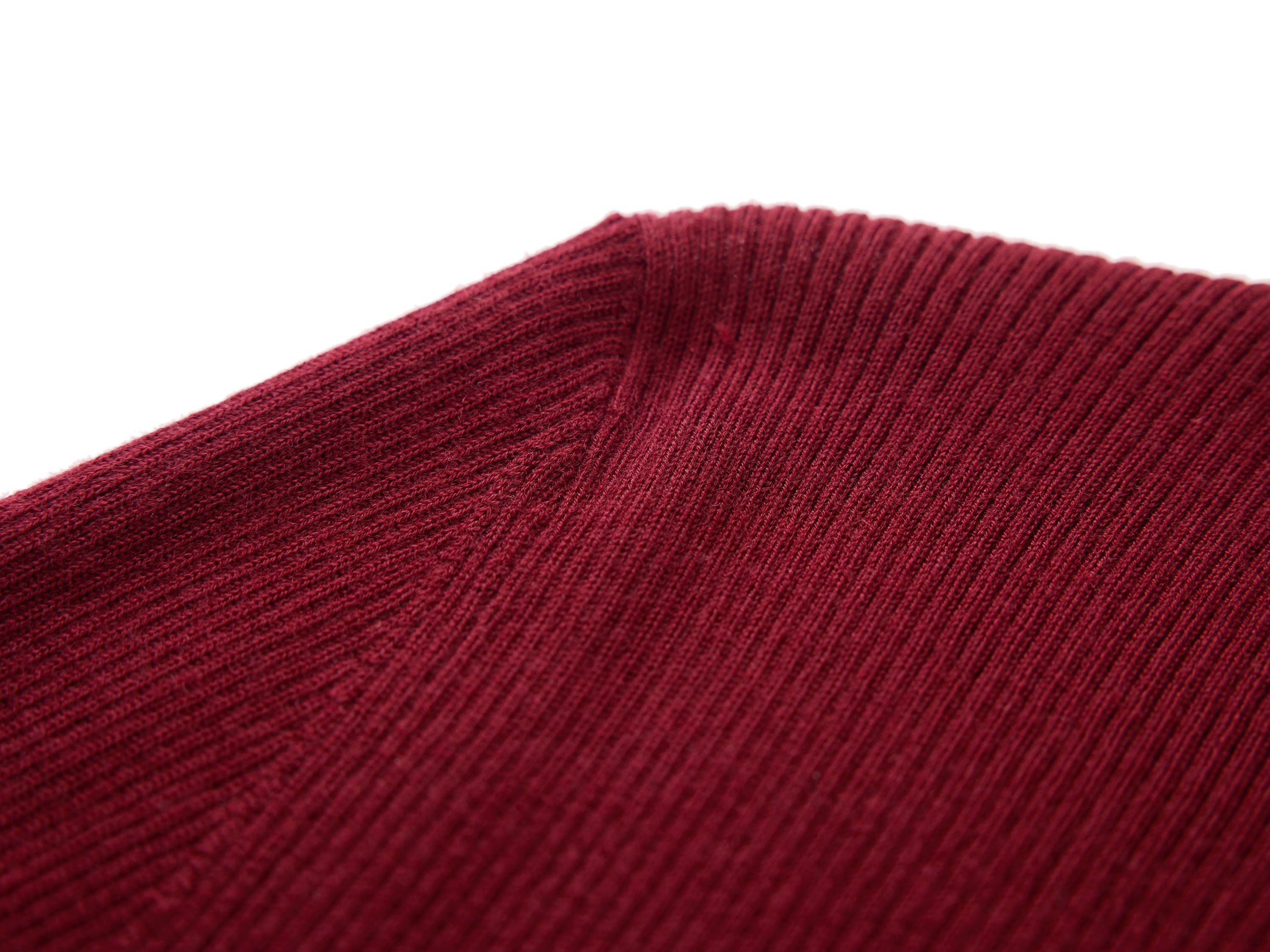Turtleneck Knit Top | Wine Red