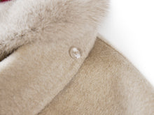 Cape-Style Fur-Collar Cashmere Coat | Camel