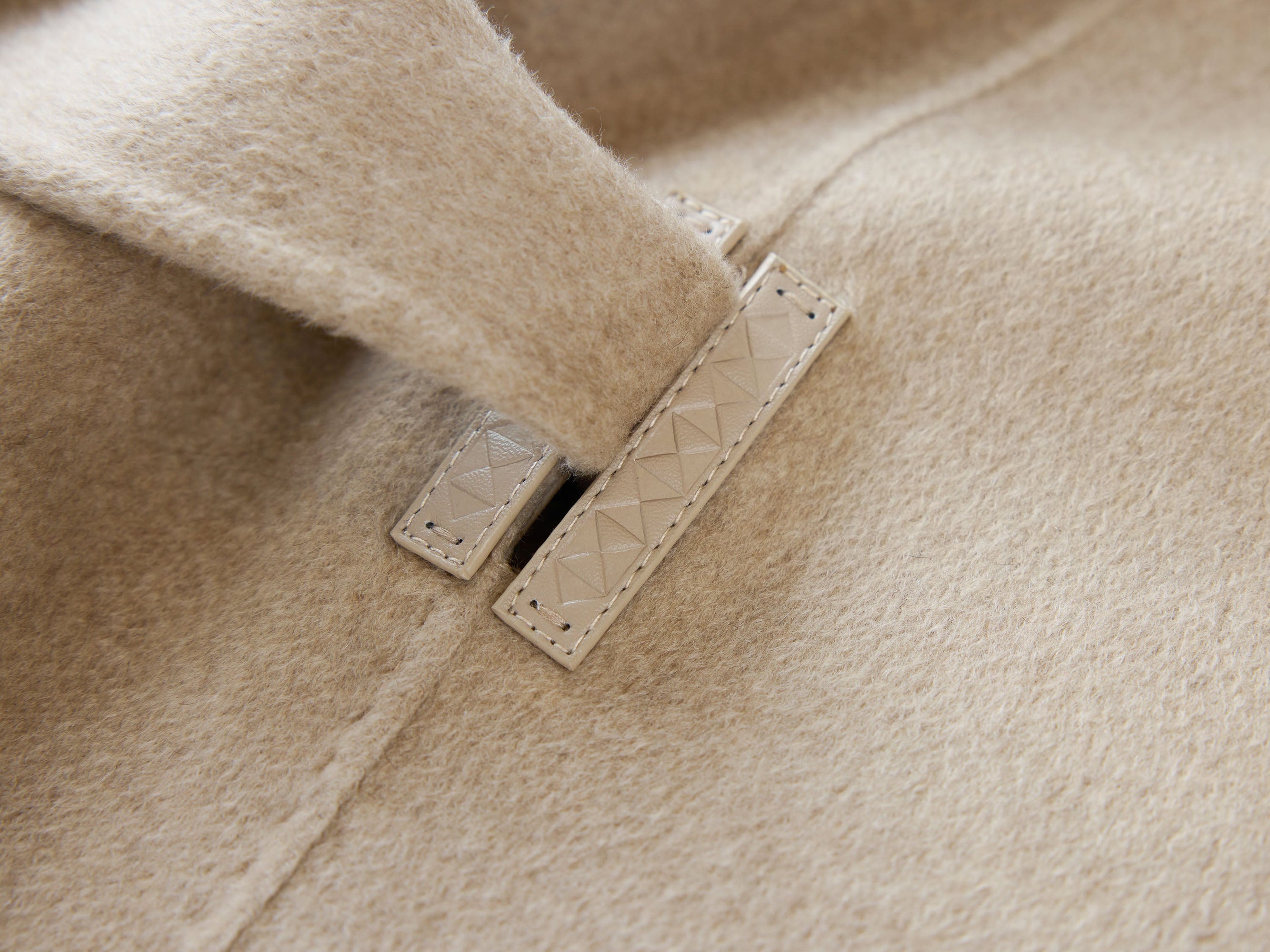 Cape-Style Fur-Collar Cashmere Coat | Camel