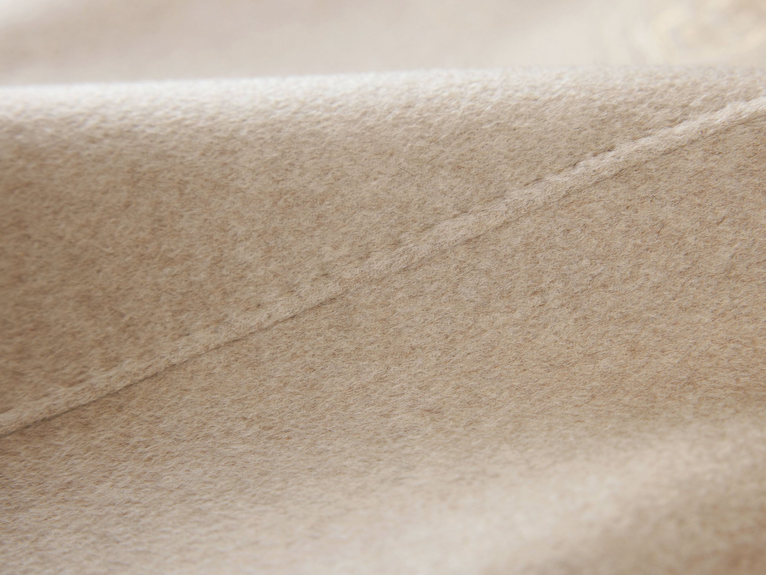 Cape-Style Fur-Collar Cashmere Coat | Camel