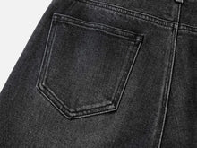 Dark-Wash Straight Leg Pants | Black