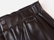 Leather Cargo Pants | Dark Brown