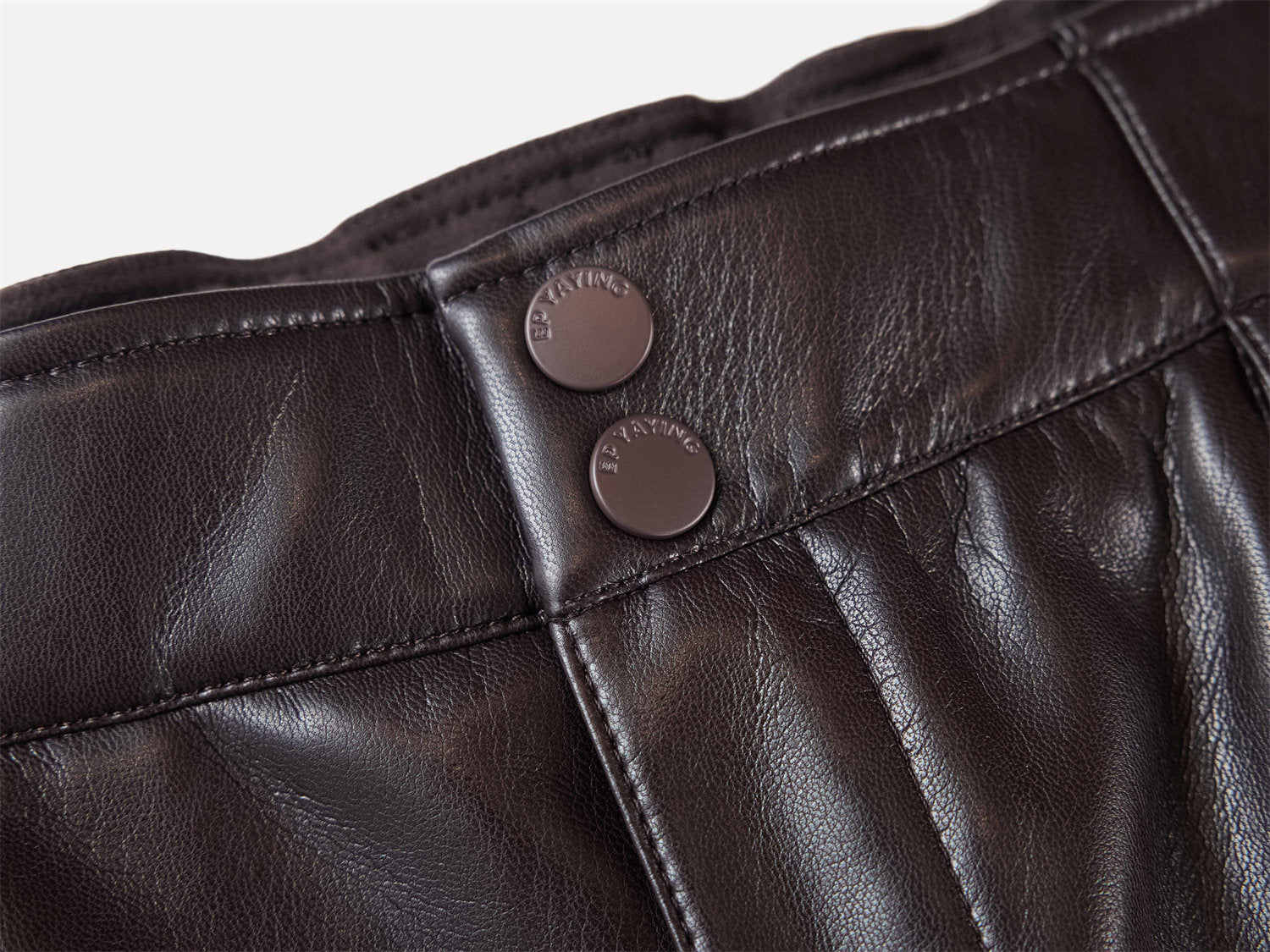 Leather Cargo Pants | Dark Brown