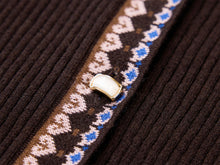 Ethnic Jacquard Knitted Cardigan | Brown