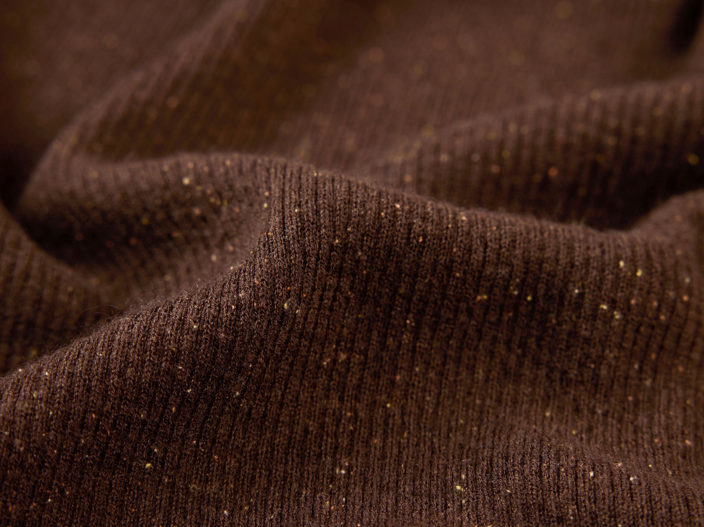 Long Sleeve Form-Fitting Knit Turtleneck | Brown