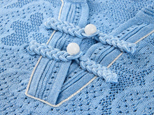Lace Knit Top | Blue