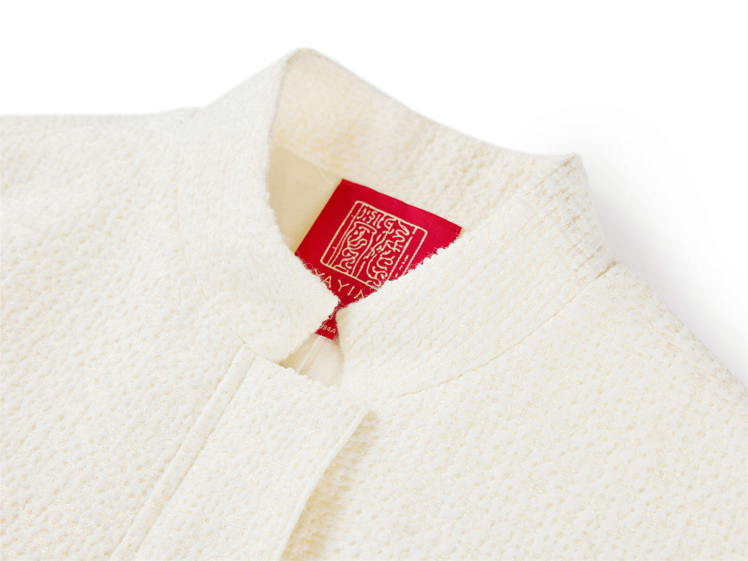 Chinese Style Stand-Up Collar Flight Jacket | White