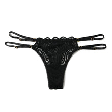 Strappy Lace Thong | Black