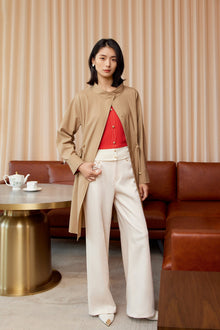 Triacetate Straight-leg Pants | White