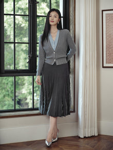 Faux Two-Piece Pullover | Grey