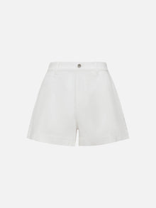 Tencel Cotton Denim Shorts | White
