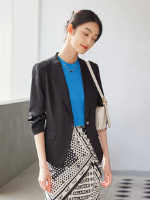 Mulberry Silk Blazer | Black