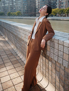 Straight Leg Suit Pants | Brown