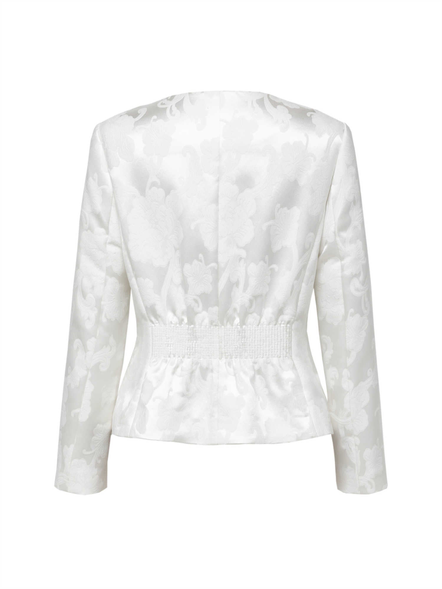 Mulberry Silk Embroidered Jacket | White