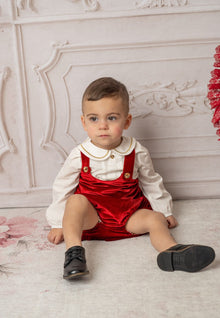 Baby Boys | Victor Ceremony Romper and Shirt | White x Red