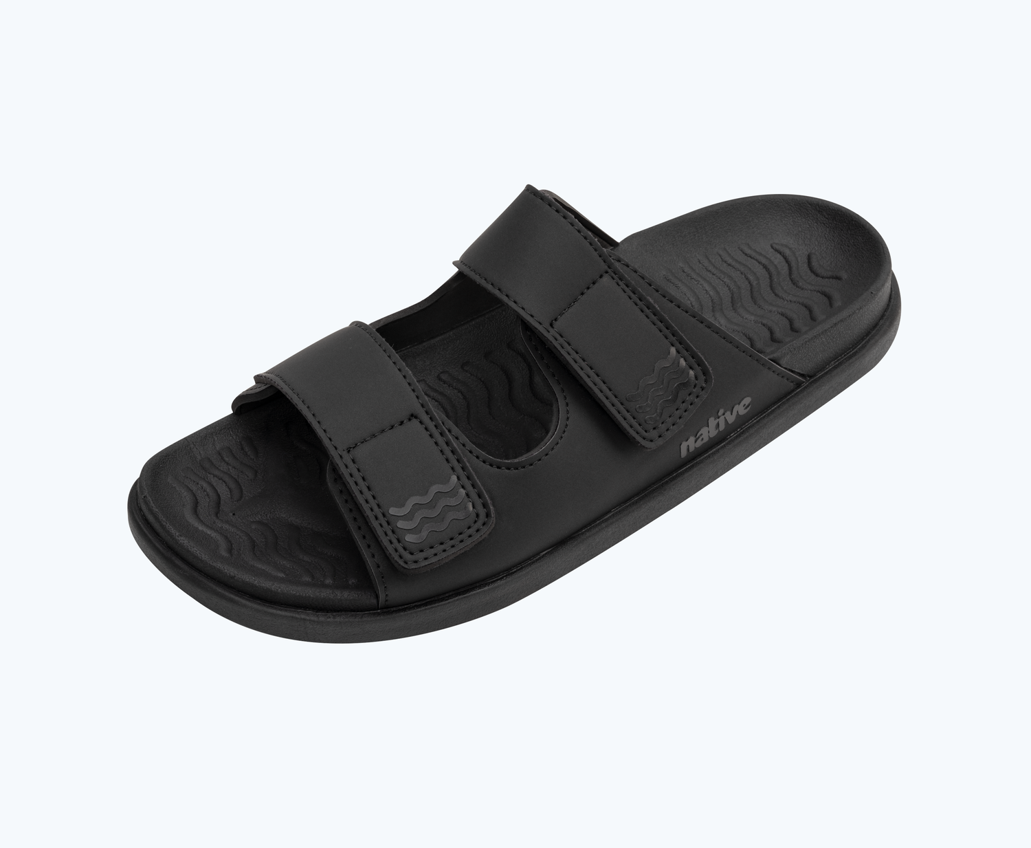 Angled view of a Native Shoes Frankie Sugarlite | Jiffy Black/ Jiffy Black Footwear