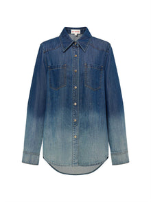 Rhinestone Embellished Denim Shirt | Navy