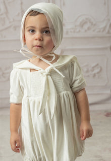 Baby Unisex | Helenus Velour Romper | Ivory