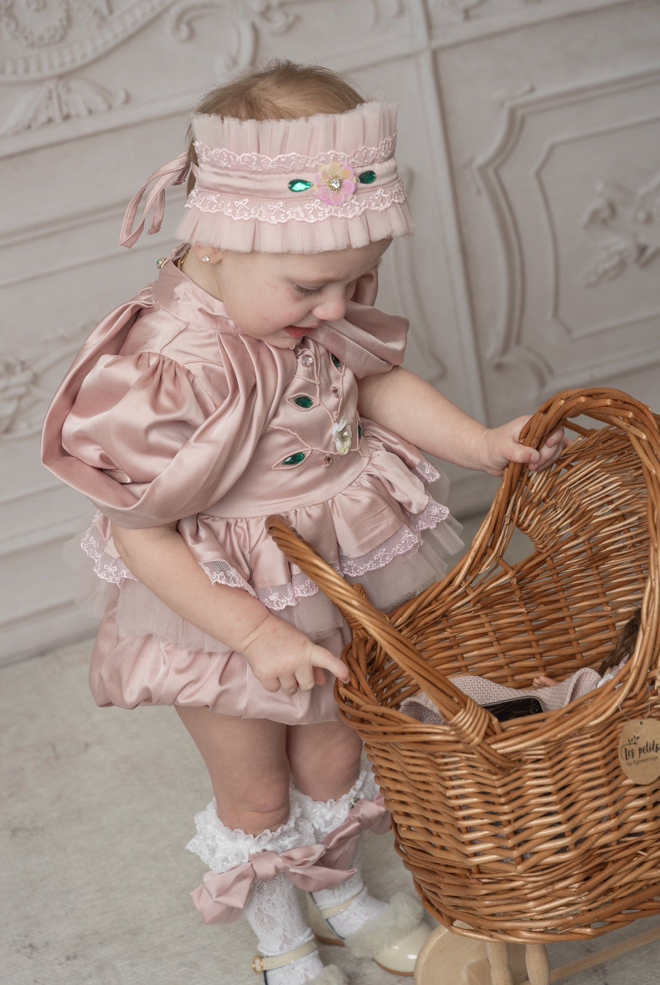 Baby Girls | Satin Ballerina Romper | Pink