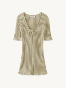Sabina Halfsleeve Mini Dress | Golden Olive Shimmer