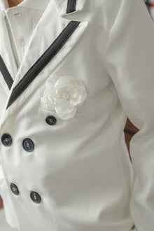 Baby Boys | Alex Blazer With Contrast Line | White & Black
