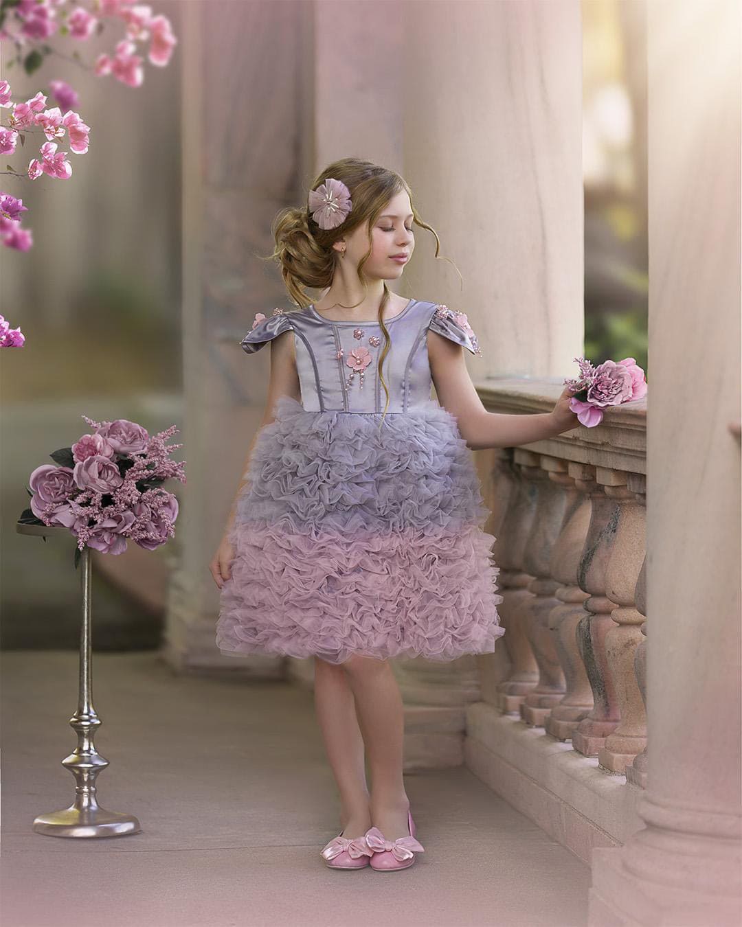 Baby Girls | Mia and Ombré Cupcake Tulle Dress | Grey & Pink
