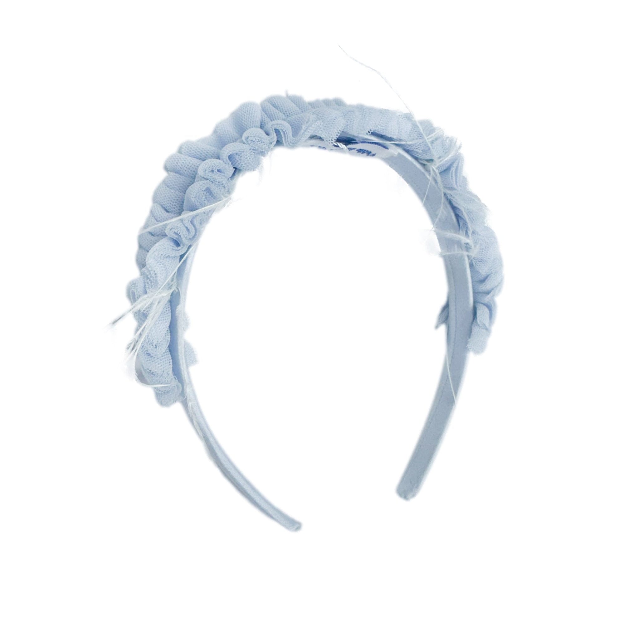 Skylar Tulle Ruffle Headband | Blue