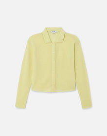 Womens | The Loose Polo Cardigan | Limeade