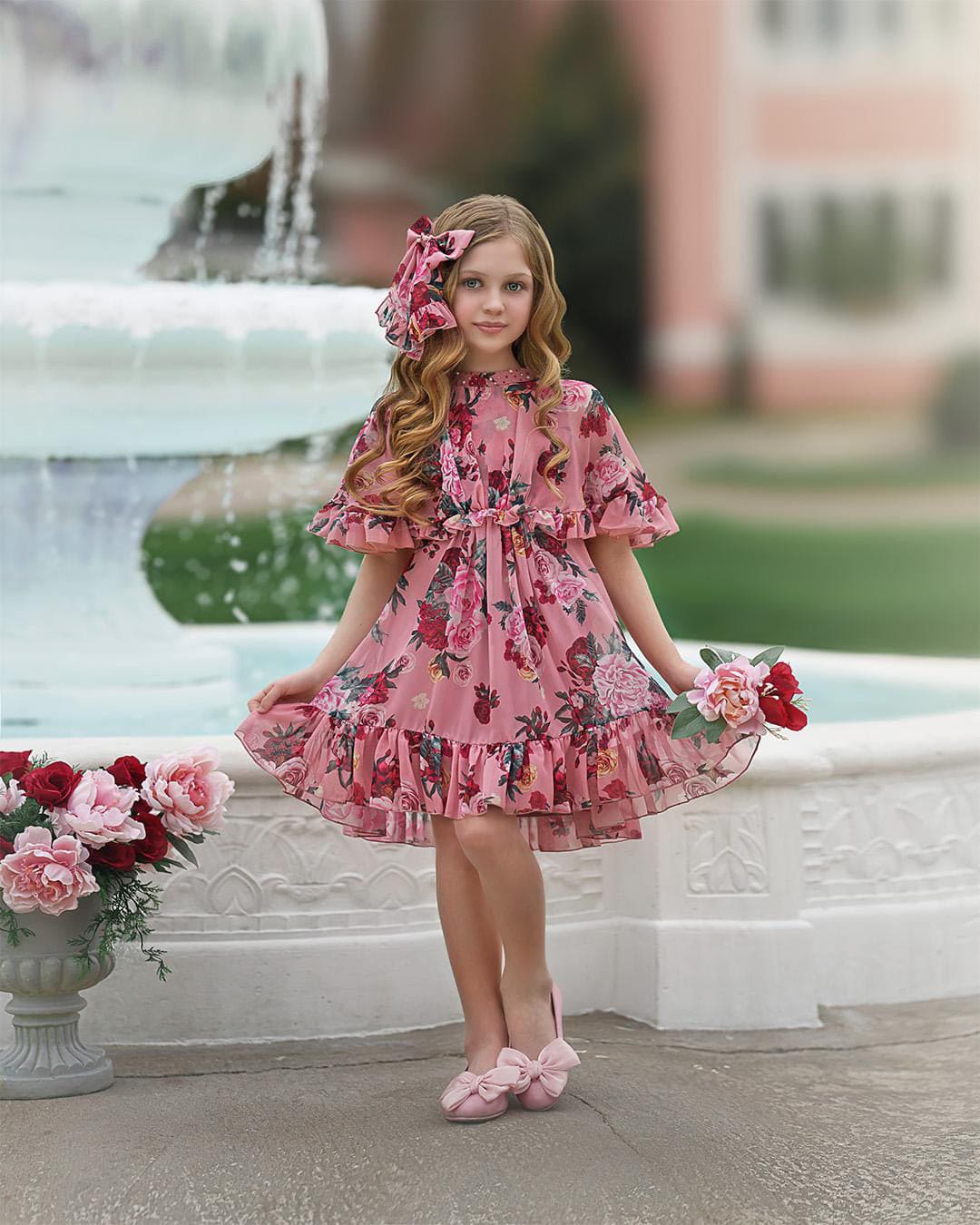 Baby Girls | Flora Flower Print Dress | Pink