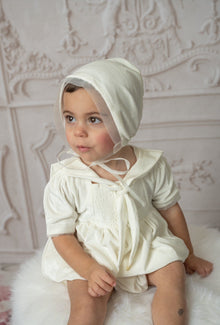 Baby Unisex | Helenus Velour Romper | Ivory