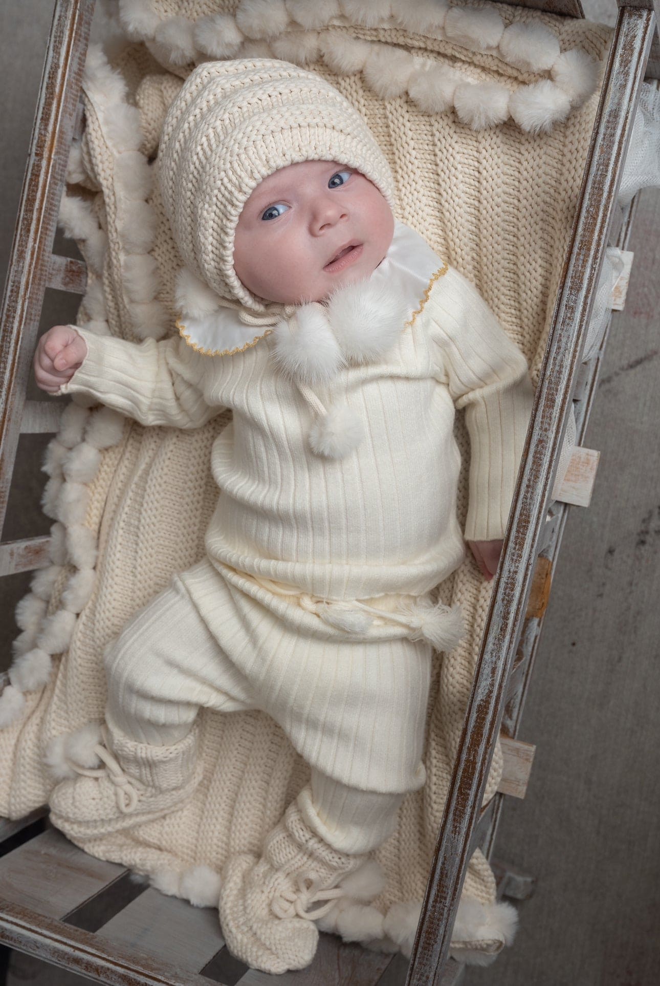 Baby Unisex | Organic Cotton Knit Bonnet | Oatmeal