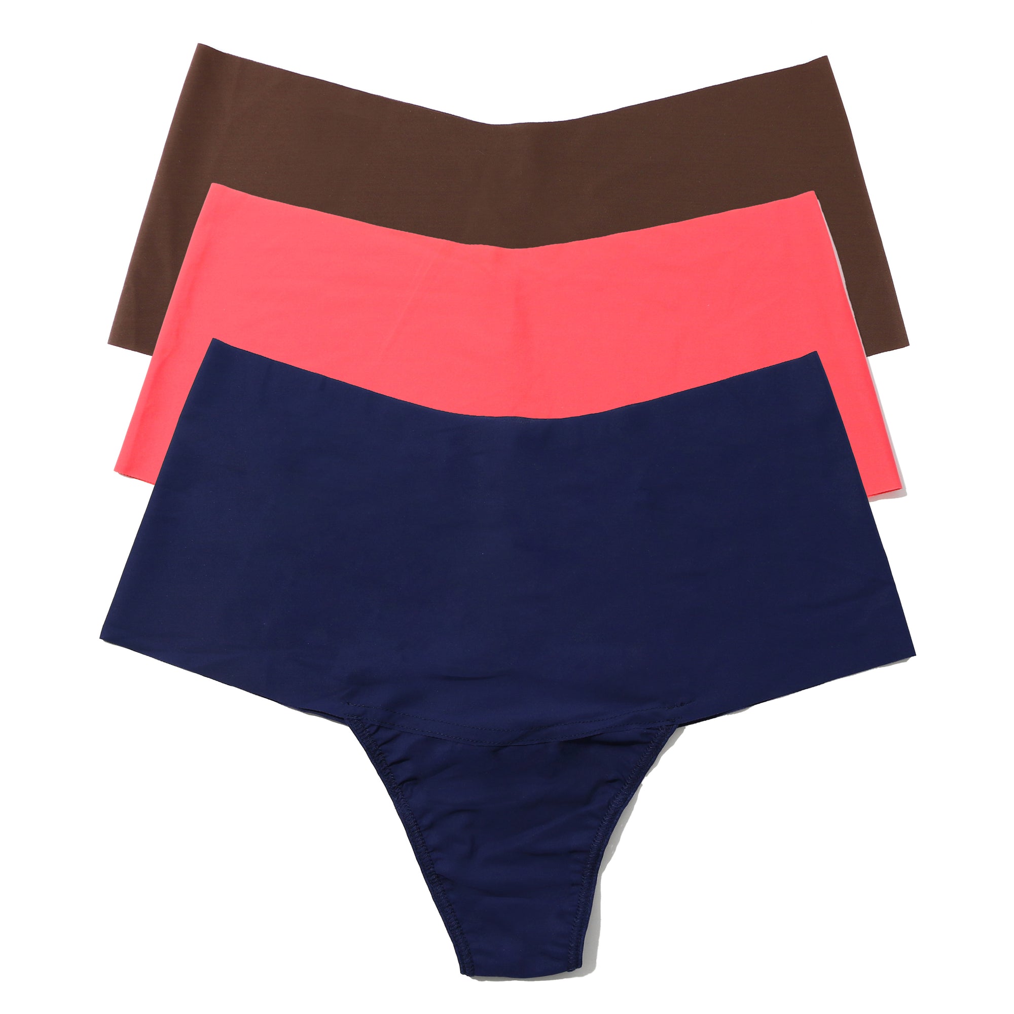 3-Pack Breathesoft Hi-Rise Thong | Mahogany, Coral Reef, Odyssey Blue