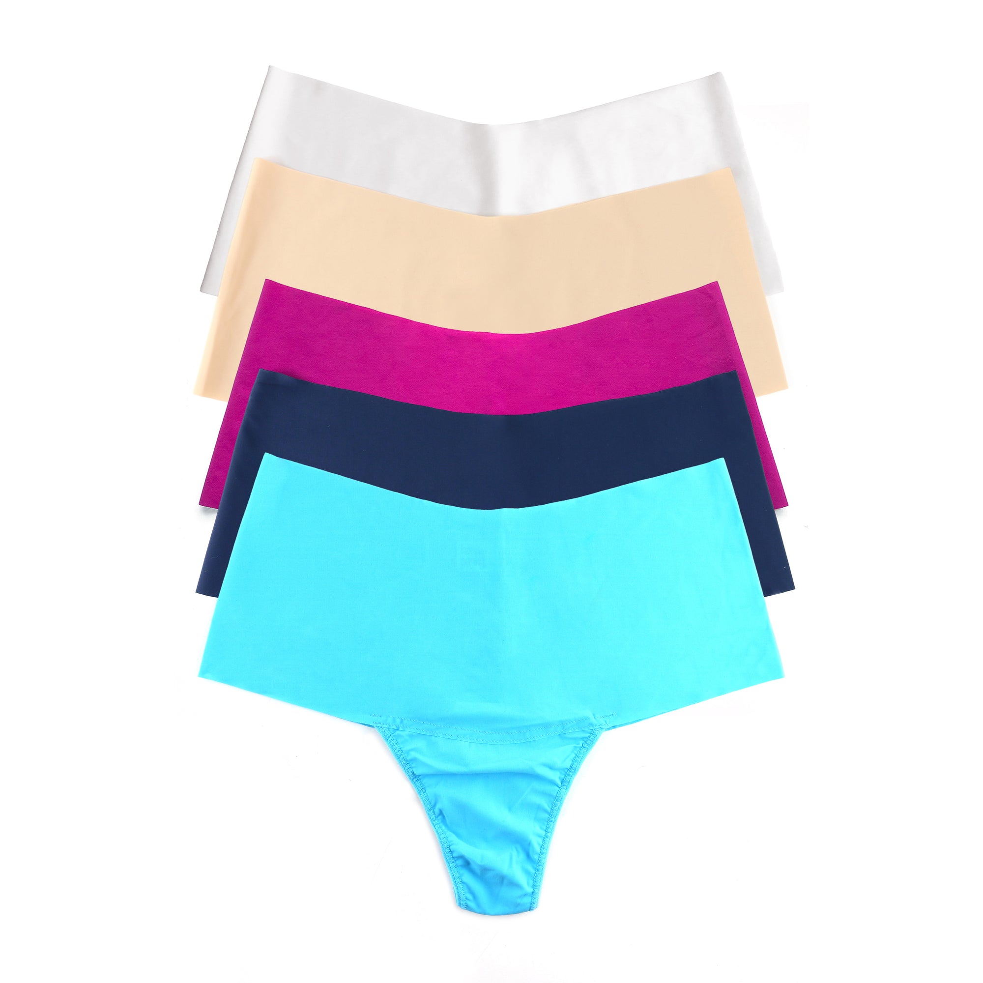 5-Pack Breathesoft Hi-Rise Thong | Marshmallow, Biscotti, Hot Fuchsia, Nightshade, Pacific Blue