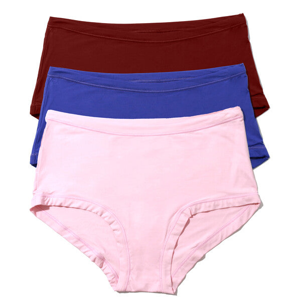3-Pack YourFit One Size Boyshort | Bliss/Violets Are Blue/Mulled Wine